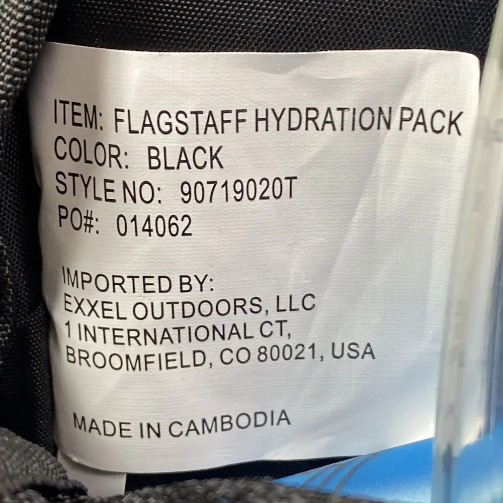 Sierra Designs Flagstaff 2L Hydration Pack Black Hiking Backpack Water Bladder